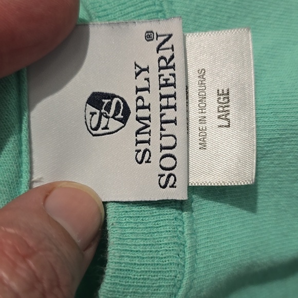 Simply Southern Mint Green Tee with Floral Design Size Large - Picture 9 of 16